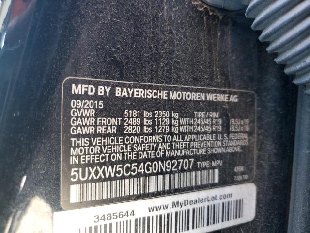 5UXXW5C54G0N92707 BMW X4 Xdrive35i