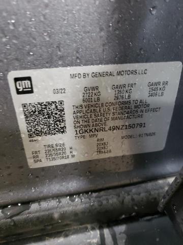 1GKKNRL49NZ150791 GMC ACADIA SLE