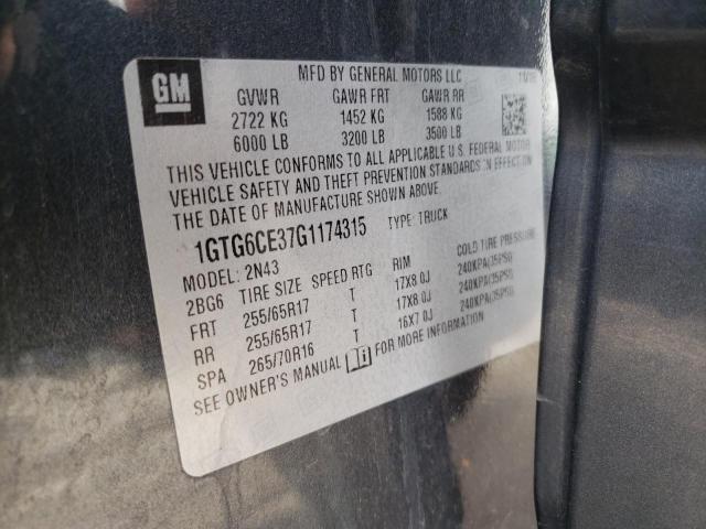 1GTG6CE37G1174315 GMC CANYON SLE