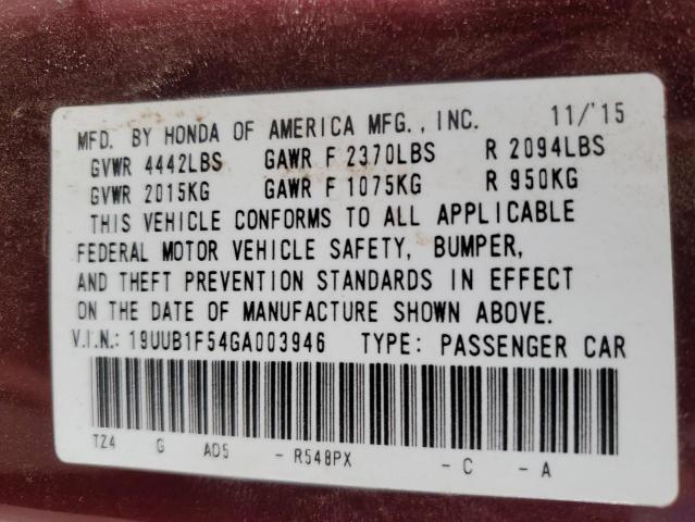 19UUB1F54GA003946 Acura TLX TECH