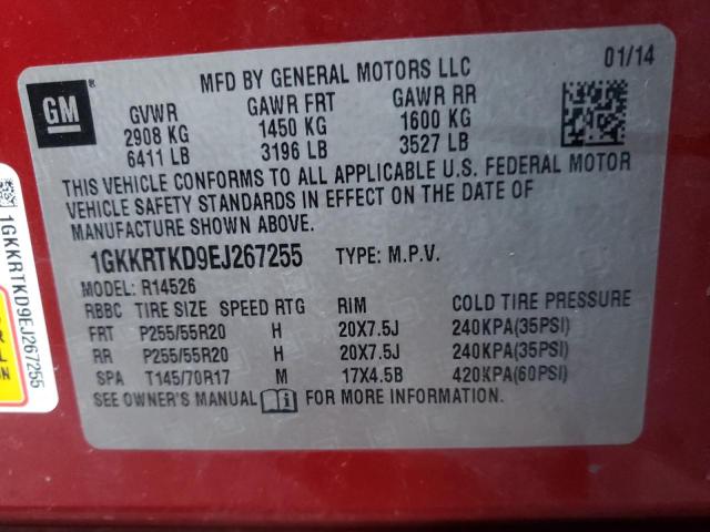 1GKKRTKD9EJ267255 GMC Acadia Denali