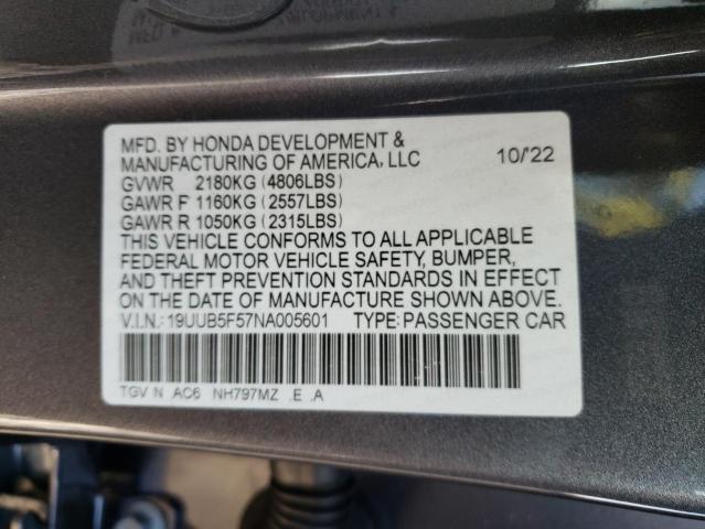 19UUB5F57NA005601 Acura Tlx Tech A