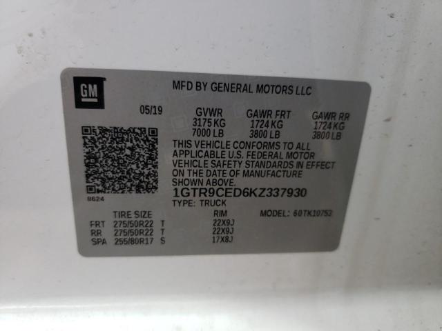 1GTR9CED6KZ337930 GMC Sierra K1500 Elevation