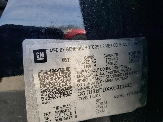 3GTU9BEDXKG311433 GMC Sierra K1500 Sle