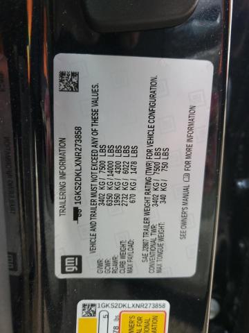 1GKS2DKLXNR273858 GMC YUKON DENALI