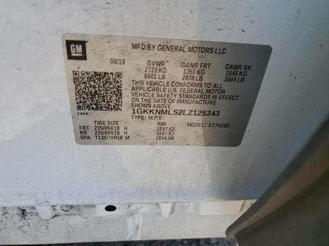 1GKKNMLS2LZ125343 GMC ACADIA SLT