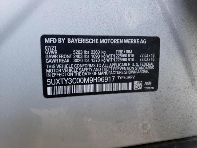 5UXTY3C00M9H96917 BMW X3 Sdrive30i