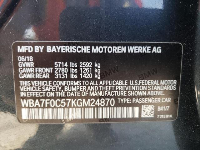 WBA7F0C57KGM24870 BMW 750 I