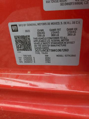 3GTU9CET5MG367263 GMC Sierra K1500 Elevation