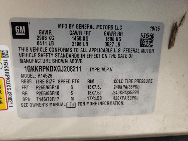 1GKKRPKDXGJ208211 GMC ACADIA SLE