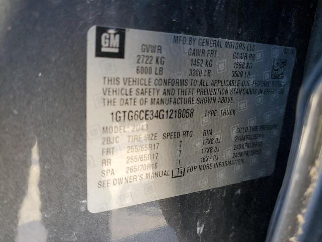 1GTG6CE34G1218058 GMC CANYON SLE