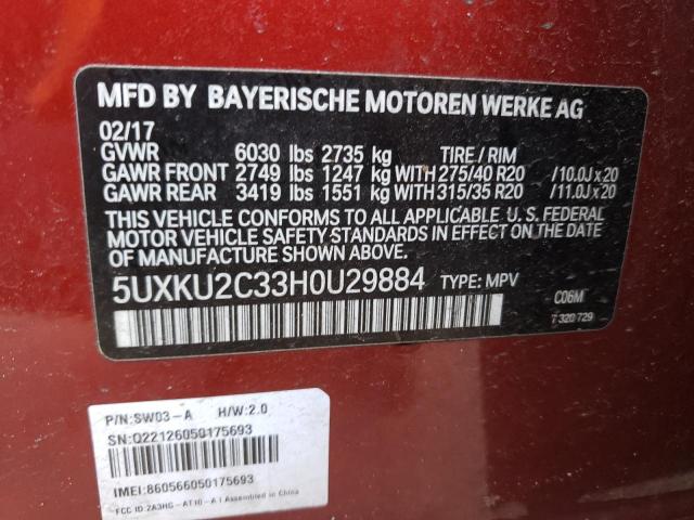 5UXKU2C33H0U29884 BMW X6 Xdrive35i