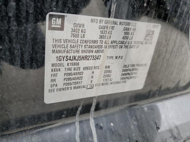 1GYS4JKJ5HR273347 Cadillac Escalade Esv Premium Luxury