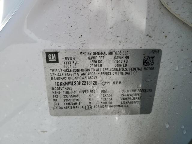 1GKKNMLS0HZ218126 GMC Acadia Slt-1