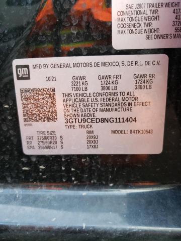 3GTU9CED8NG111404 GMC Sierra Limited K1500 Elevation
