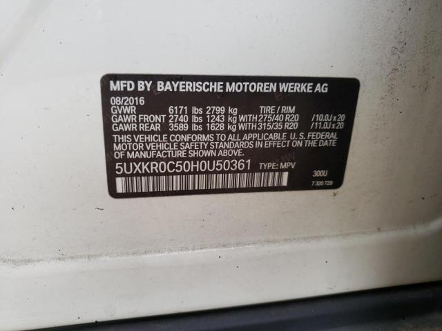 5UXKR0C50H0U50361 BMW X5 Xdrive35i