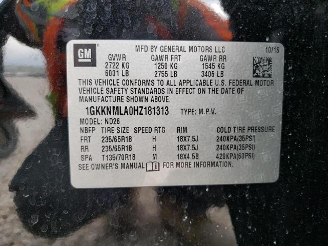 1GKKNMLA0HZ181313 GMC Acadia Slt-1