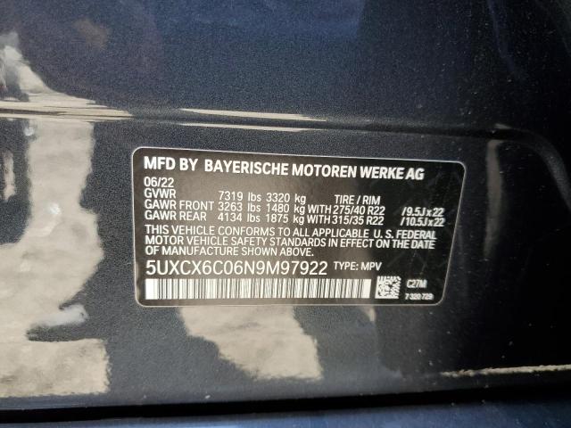 5UXCX6C06N9M97922 BMW X7 M50i