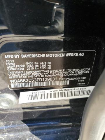 WBA6B2C53ED129631 BMW 650 I Gran Coupe