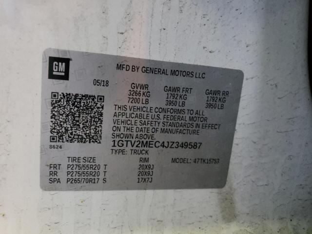 1GTV2MEC4JZ349587 GMC Sierra K1500 Sle