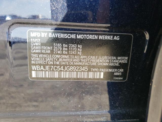 WBAJE7C54JG892345 BMW 540 XI