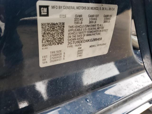 3GTU9DEDXKG289459 GMC Sierra K1500 Slt