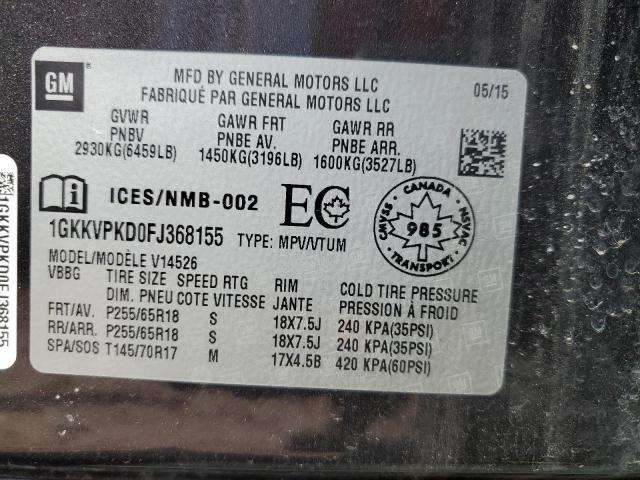 1GKKVPKD0FJ368155 GMC ACADIA SLE