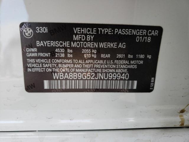 WBA8B9G52JNU99940 BMW 330 I