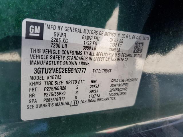3GTU2VEC2EG516777 GMC Sierra K1500 Slt
