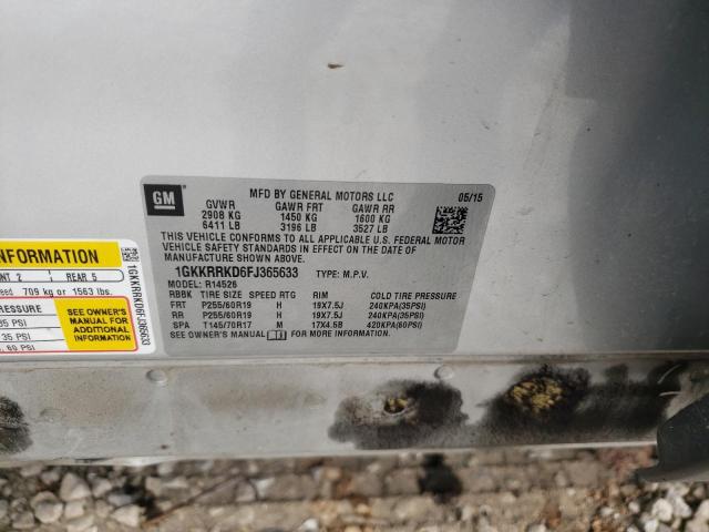 1GKKRRKD6FJ365633 GMC Acadia Slt-1