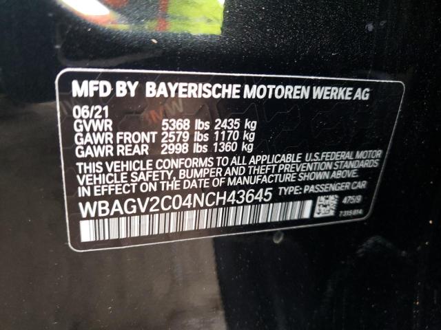 WBAGV2C04NCH43645 BMW 840i