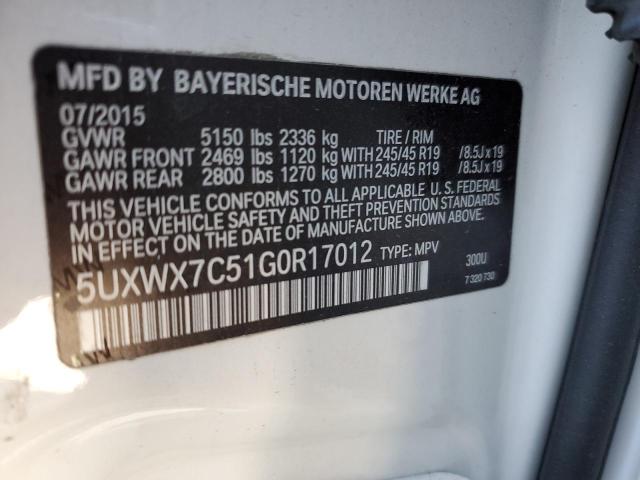5UXWX7C51G0R17012 BMW X3 Xdrive35i