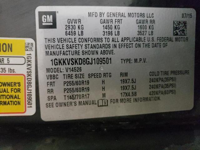 1GKKVSKD8GJ109501 GMC Acadia Slt-2