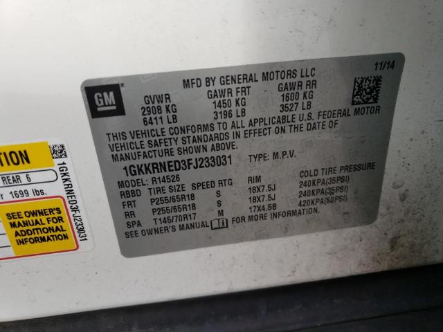 1GKKRNED3FJ233031 GMC ACADIA SLE