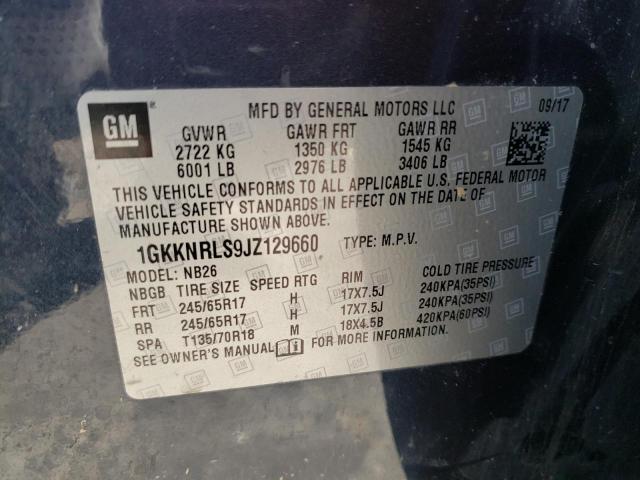 1GKKNRLS9JZ129660 GMC ACADIA SLE