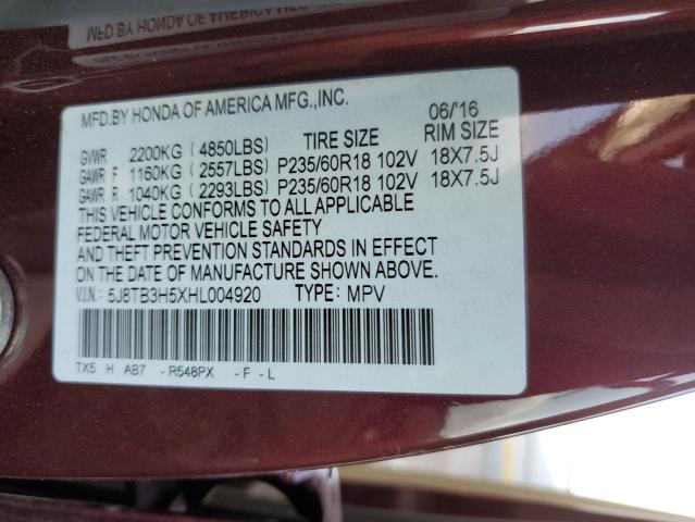 5J8TB3H5XHL004920 Acura Rdx Technology