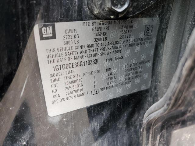 1GTG6CE38G1193830 GMC CANYON SLE