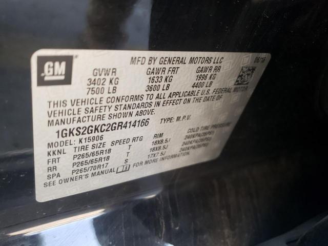 1GKS2GKC2GR414166 GMC Yukon Xl K1500 Slt