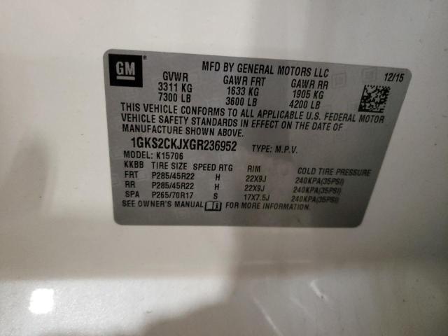 1GKS2CKJXGR236952 GMC YUKON DENALI