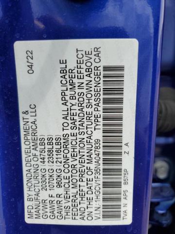 1HGCV1F35NA047839 Honda Accord Sport