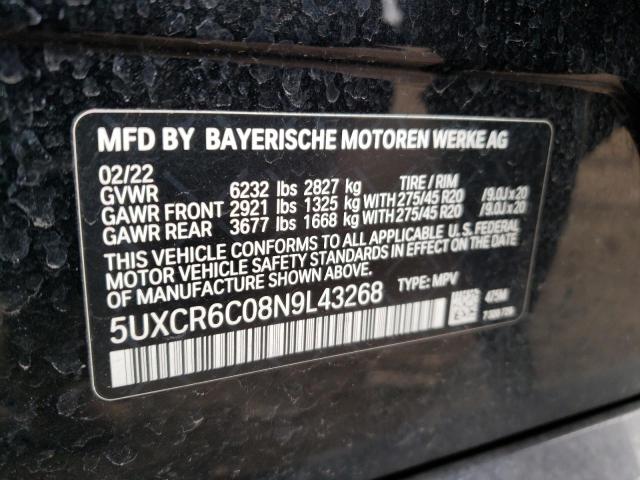 5UXCR6C08N9L43268 BMW X5 Xdrive40i