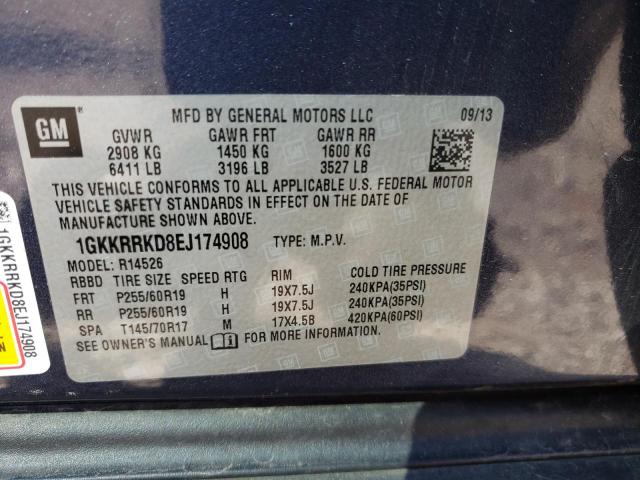 1GKKRRKD8EJ174908 GMC Acadia Slt-1