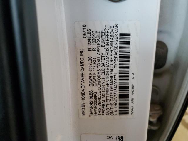 1HGCV3F16JA006771 Honda ACCORD HYBRID