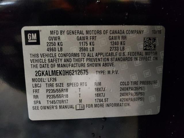 2GKALMEK0H6212675 GMC Terrain Sle