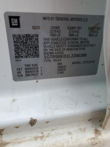 1GTR9BED1LZ245300 GMC Sierra K1500 Sle