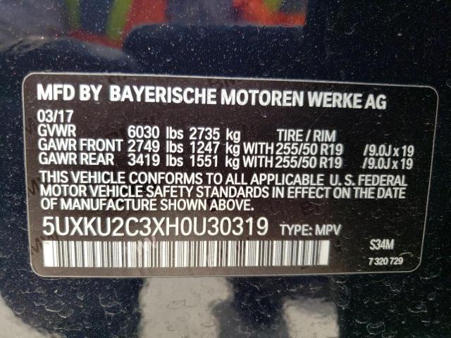 5UXKU2C3XH0U30319 BMW X6 Xdrive35i