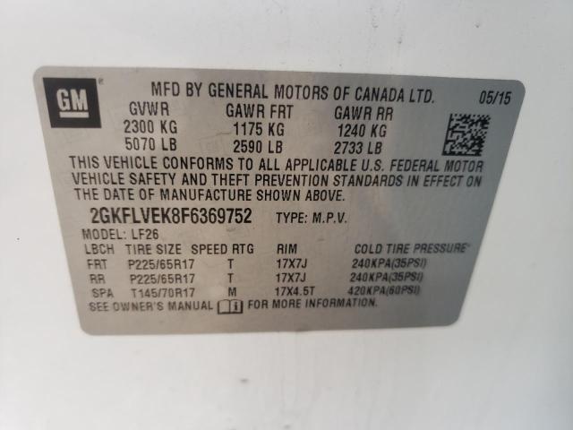 2GKFLVEK8F6369752 GMC Terrain Sle