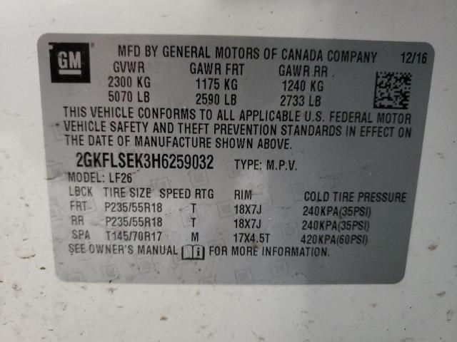 2GKFLSEK3H6259032 GMC Terrain Sle