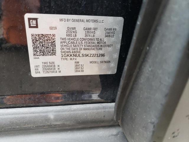 1GKKNULS5KZ221286 GMC Acadia Slt-1