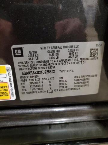 5GAKRBKDXFJ225802 Buick Enclave